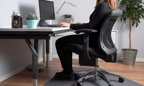 person, working from ergonomic and comfortable office chair with footrest person, working from ergonomic and comfortable office chair with footrest, created with generative ai
