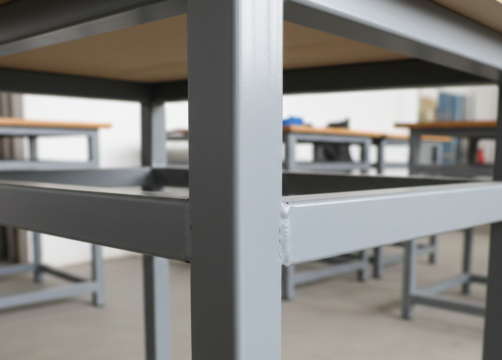 Durable school desk metal frame structure meeting school furniture safety standards Singapore
