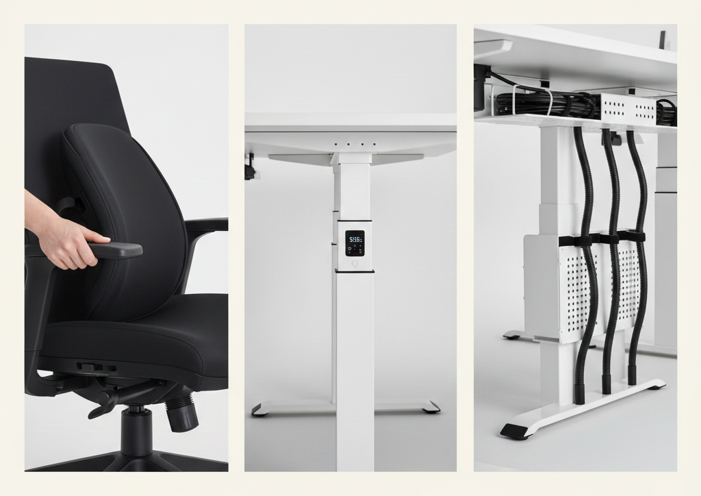Ergonomic office furniture features for corporate workspace