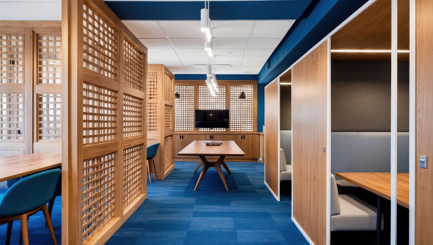 modern school discussion room with well-designed school furniture layout for new campus